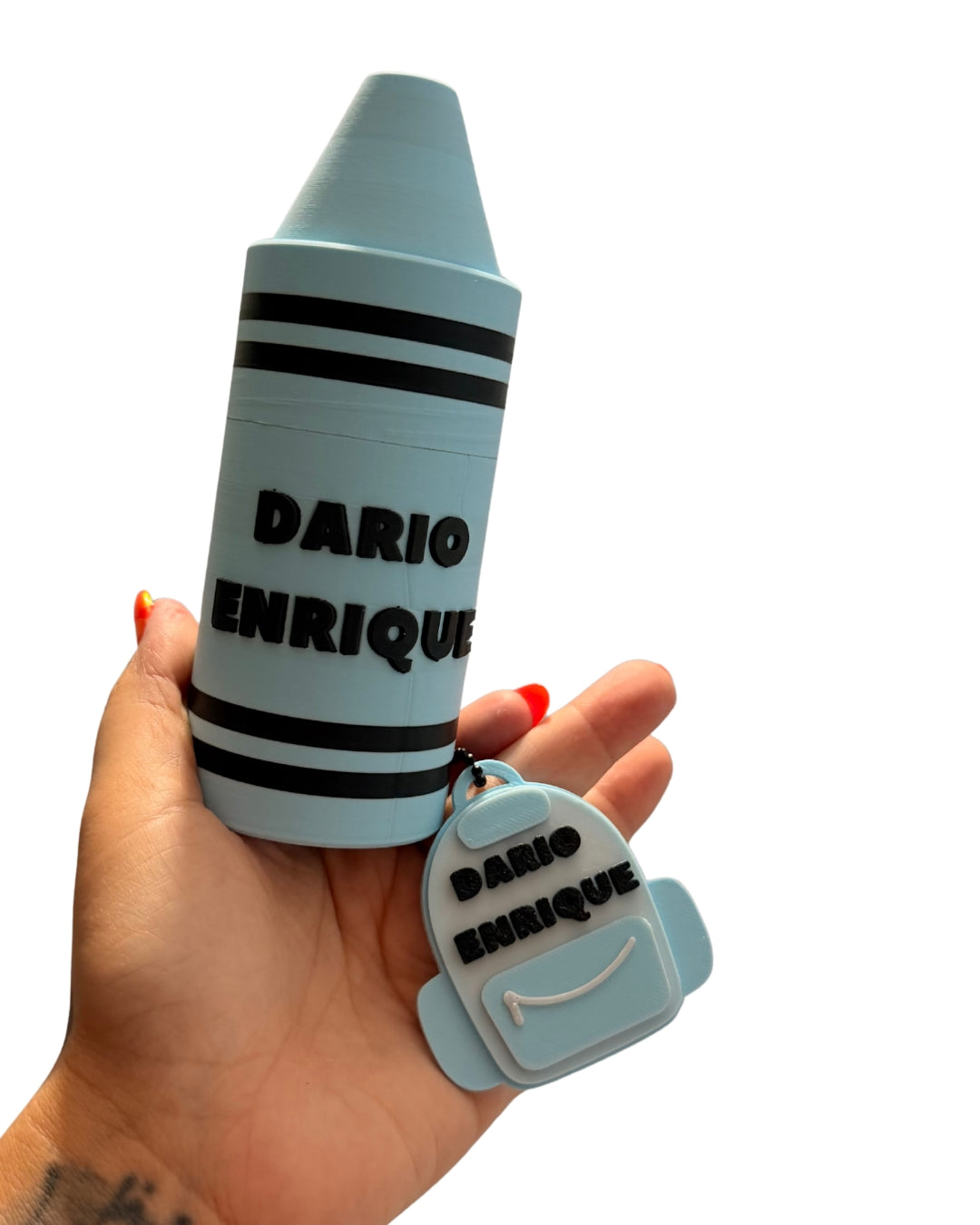 Porta Crayola Personalizado + Llavero de Contacto de Emergencia NFC
