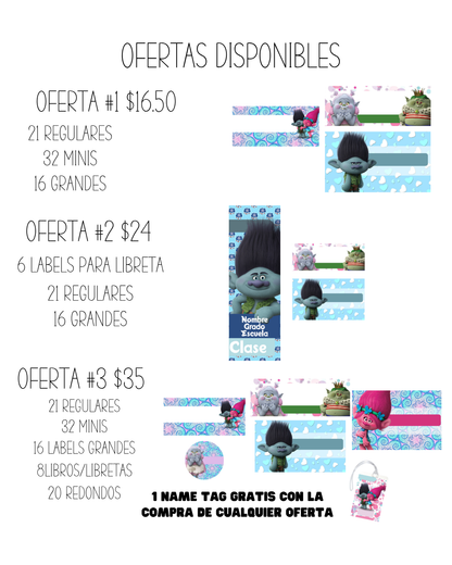 Oferta #2 - Paquete con Franja de Etiquetas Escolares