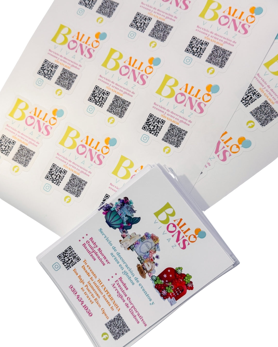 FLYERS + STICKERS CON QR CODE