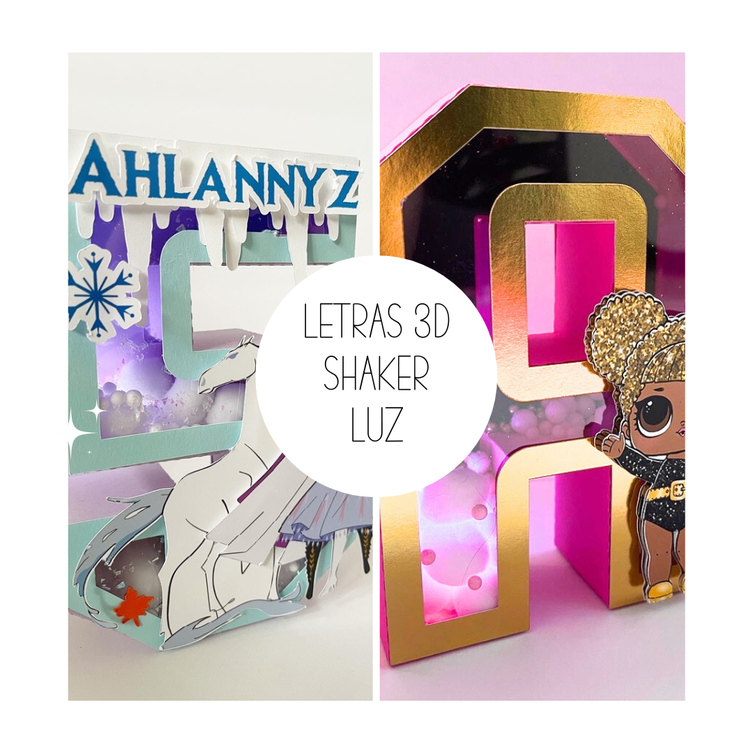 LETRAS 3D SHAKER CON LUZ